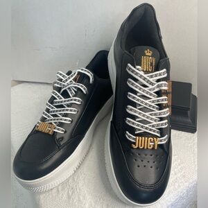 Juicy Couture Sneakers in Black and White with Gold Accents~ Size 10 M * NWT